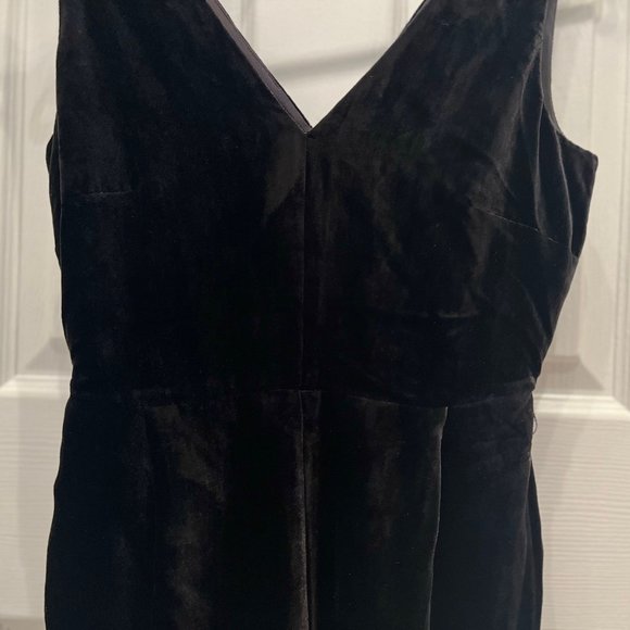 J. Crew V-neck wide-leg velvet jumpsuit Black Size 2P NWT - Picture 8 of 8